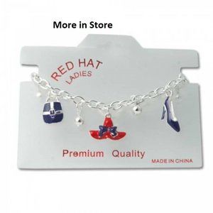 Red Hat bracelet lobster claw clasp enamel NWT